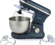 Baking Stand Mixer - 6 Speed Kitchen Mixer With Pulse, 5L Stainless Steel Mixing Bowl, Removable Splash Guard, Whisk, Dough and Beater Attachment, 1200W, Blue/Grey