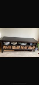 Sideboard with rattan baskets
