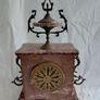 Ornate Antique rose Marble Mantel Clock circa 1900s Working Beautiful Image 7