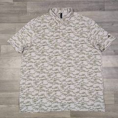 Adidas Button Down Patterned Golf Polo Shirt Mens XXL