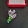Beautiful Crystal Lavender Flower Bouquet Brooch Shawl Pin Badge Nature Flowers Jewellery and Accessories Image 4