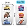 500Pcs/Roll Disney Cars Cartoon Stickers Lightning McQueen Decals Graffiti Skateboard Phone Stickers Kids Decorations Labels Image 2
