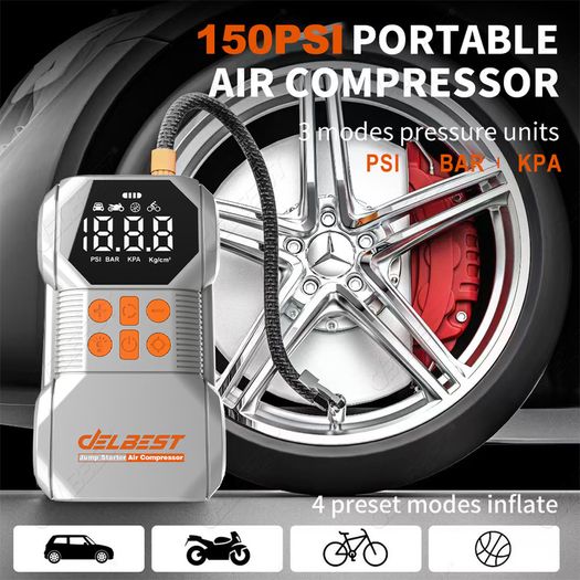 Car Jump Starter with Air Compressor Smart Intelligent Starters Peak Current 1400A