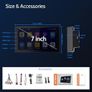 2 Din Car Stereo with 7 inch HD Touchscreen, Wireless Apple Carplay & Android Auto, Bluetooth, SWC, Mirror Link, AUX,FM Car Radio Receiver(No backup reversing camera)|for All Vehicle Image 3