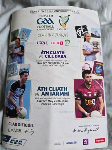 lenister final 2026 programme West meath v Dublin