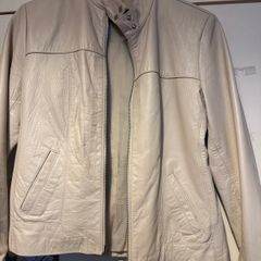 Real leather jacket (creme colour), M