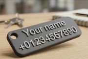 Customisable 2 line contact keychain