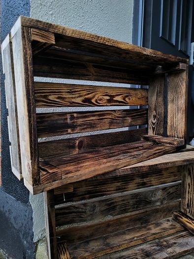 Rustic Torched Wooden Crates only 27 left 15 euro each