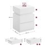 Bedside table with LED lighting Bedside Table with LED Lighting, Side Table, Bedside Cabinet, Sofa Table, Adjustable Colours, 3 Drawers, Bedroom, Modern, 35 x 40 x 55 cm, White Image 4