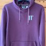 11 Degrees Zip Up Hodded Sweater. Medium. In Excellent Condition. Muted Plum / Wine. Weighty. Image 9