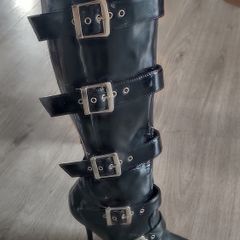 Black long boots heels size fits 35/36