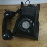Vintage GPO 300 Series Black Bakelite Rotary Telephone - Restored Original - 1940s/50s Prop/Collectable Image 6