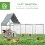 Walk In Chicken Run, Large Poultry Coop Cage Hen House Rabbit Hutch for 6-8 Chickens Outdoor Galvanized Metal Enclosure w/ Water-Resist Cover Image 5