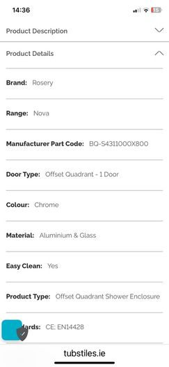 Rosery Nova Quick Fit Offset Quadrant Shower Enclosure (1900mm High)