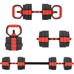 4-in-1 Dumbbell Set Dumbbells Adjustable Barbells 25 KG for Home Strength Training