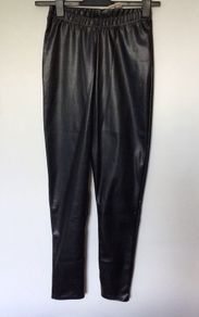 BNWTS Boohoo Ladies Black leather Look leggings size 10  includes postage