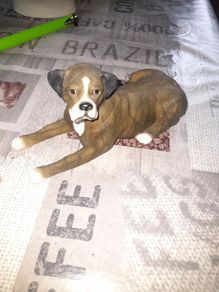 Boxer dog figurine, similar in style to those produced by brands like Leonardo Collection or Border Fine Arts