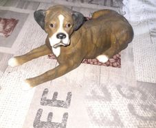 Boxer dog figurine, similar in style to those produced by brands like Leonardo Collection or Border Fine Arts