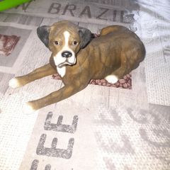 Boxer dog figurine, similar in style to those produced by brands like Leonardo Collection or Border Fine Arts