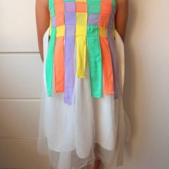 Carnival Kids Pastel Rainbow Dress | Girls Party Birthday Dress