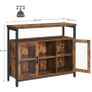 _sideboard, kitchen cabinet, storage cabinet with 2 transparent glass doors, adjustable shelves, for kitchen, dining room, 100 x 35 x 80 cm, industrial style, vintage brown-black Image 4