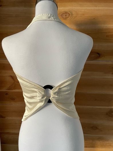 Waistcoat halterneck top  Karen Millen elegant occasion cream size 10