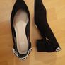 Wide fit  low heel black shoes Image 2