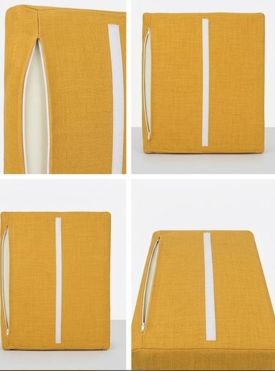 QUICK SALE (BARGAIN): SET of 4 Outdoor Seat Cushions (2 Yellow & 2 Grey)- Excellent Condition | Collection D13