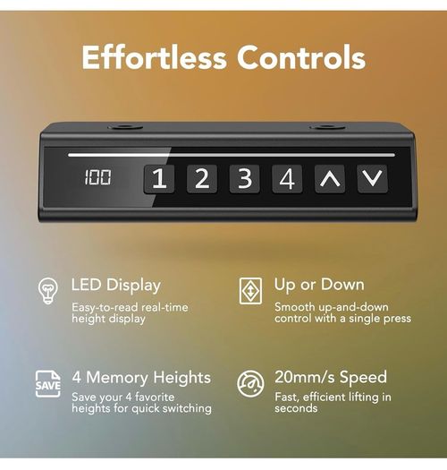 Standing Desk with USB Charging Port, 140 x 80 cm, 4 Preset Height Settings