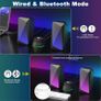 C30 Bluetooth PC Speakers for Desktop Computer, Monitor, Laptop, Gaming, 3.5mm Aux input, USB Powered, Colourful LED Lighting, Stereo 2.0, 1 Pair Image 3