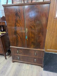Antique Georgian-style Mahogany Linen Press