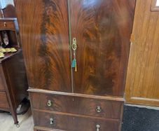 Antique Georgian-style Mahogany Linen Press