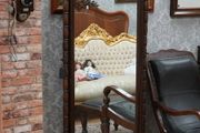 Victorian Oak Cheval Mirror - 19th Century