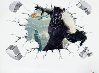 Black Panther, Avengers, 3D Effect Wall Stickers, Children's Room Decoration, Home Decal, Game Room