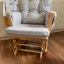 Babylo Brompton Glider & Footstool Grey suedette/Natural wood Image 4