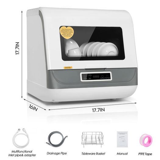 BRAND NEW EU Stock Free installation Dishwasher 360 all-round cleaning 6 sets of large-capacity High-temperature cleaning disinfection