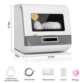 BRAND NEW EU Stock Free installation Dishwasher 360 all-round cleaning 6 sets of large-capacity High-temperature cleaning disinfection