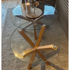 Glass coffee table -and matching side table