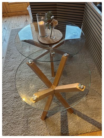 Glass coffee table -and matching side table