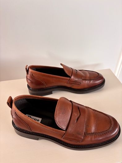 Dune Leather Loafers (Size 4)