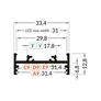 Wide LED Strip Aluminium Profile with Opal diffuser 485mm Image 2