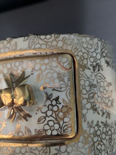 Vintage floral teapot with gold trim