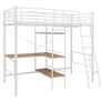 Bunk Bed with Table Frame White Metal 90x200 cm Image 4