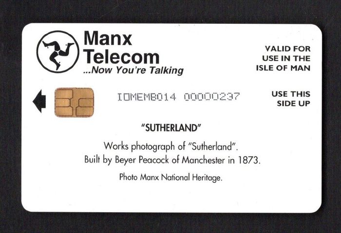 1998 Isle of Man UK3/ 33 units Steam Locomotive Sutherland (Siemens - S30 (Module 34)) Phone Card