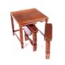 Mahogany Nest Of Three Tables, Raised On Block Legs With Understretcher Image 3