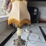 Vintage Midcentury Small marble Table lamp with cloth shade Image 10