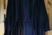 Black Leather Look Jacket size 18 - fringe stye - great not only for Shania Twain fans :)