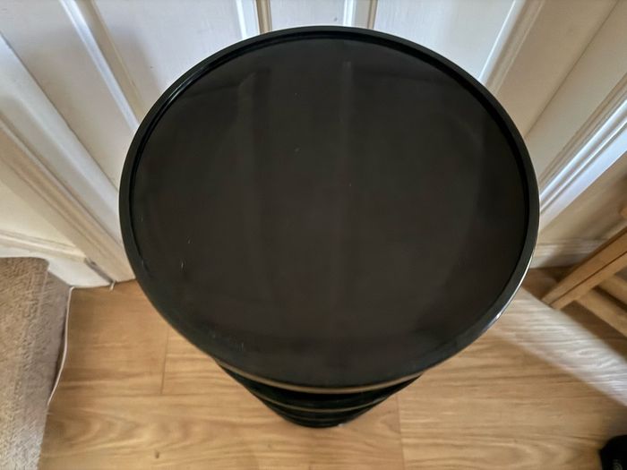 Authentic Kartell Componibili 4-Tier Black Storage Cylinder (Anna Castelli Ferrieri)