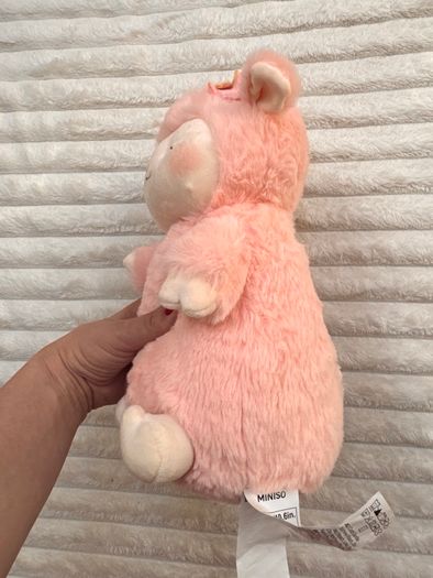 Miniso Pink Blossom Lamb Plush Yellow Flower Sheep approx. 27 cm. Used Please see photos