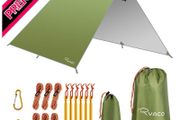 Hammock Rain Fly Tent Tarp, 3m x 3m Tarpaulin Portable Sunshade Lightweight Waterproof Groundsheet Windproof Camping gazebo Picnic Mat Anti UV Sun Shelter for Camping Travel Beach MULTIPLE COLOURS AVAILABLE (FREE SHIPPING)
